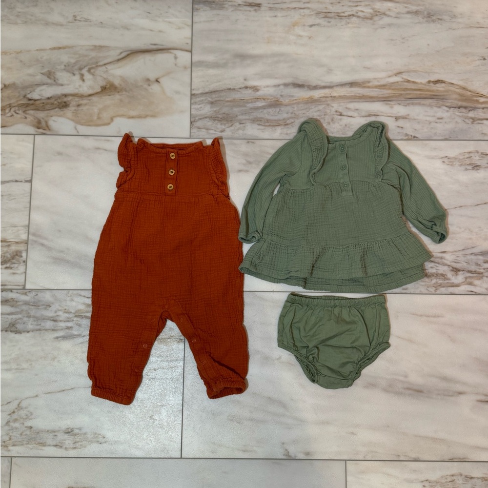 Cat & Jack Baby Girl 3-Piece Outfit Set – Size 6-9M